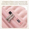 Ridstar 3-Piece ABS Spinner Luggage Set with Cup Holder & Phone Holder-Pink - 3 of 4
