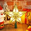Aoibox 9.5 inch Gold Glittered Dual Sided 3D Star Christmas Tree Topper with 10 Warm White Lights UL Certified Fits Most Trees 1 Piece - 2 of 4