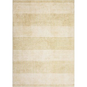 Acekool Modern Washable Area Rug, Non-Slip Low Pile Stripe Pattern, Soft 8'x10' Rug for Living Room, Bedroom, Entryway, Blue - 1 of 4