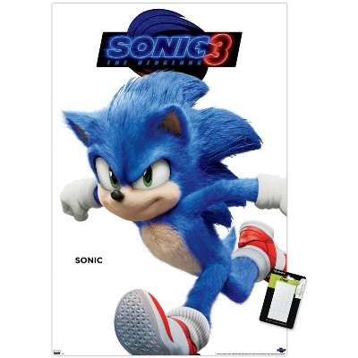 Trends International Sonic The Hedgehog 3 - Sonic Feature Series Unframed Wall Poster Print White Mounts Bundle 22.375" x 34"