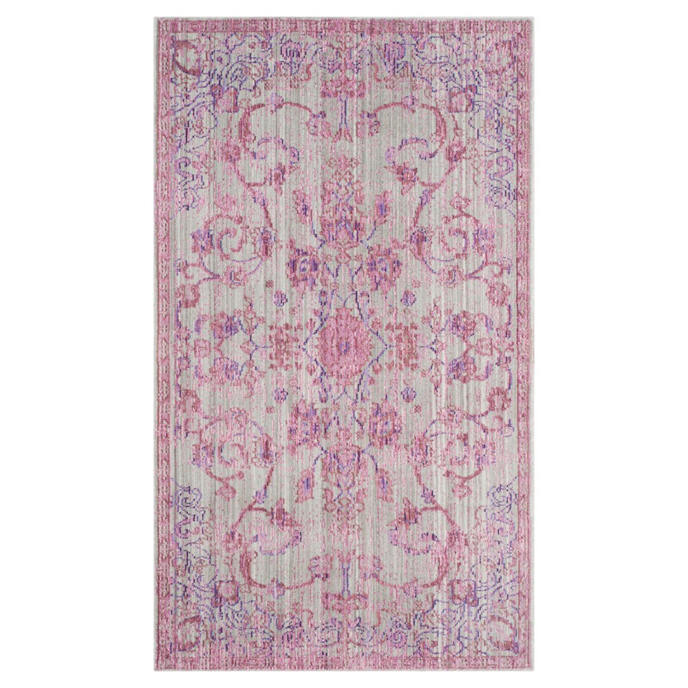 Pink/Multi Solid Loomed Area Rug - (4'x6') - Safavieh