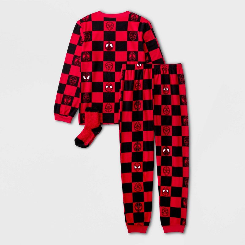 Boys&#39; Marvel Spider-Man 2pc Pajama Set with Socks - Red, 2 of 7