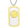 Steeltime 24" Men's two tone stainless steel and 18k gold plated Our Father dog tag pendant - 2 of 4