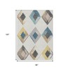 Ivory Gold And Gray Geometric Washable Indoor Outdoor Area Rug - 3 of 4