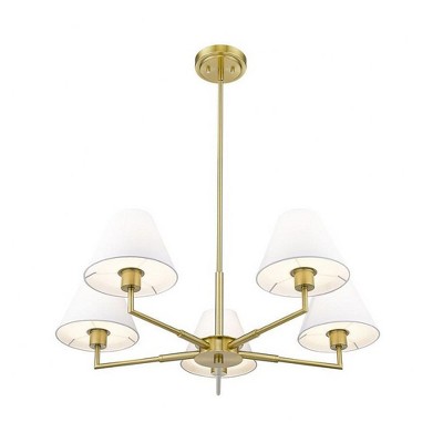 Leila Luxe Gold 5-Light Chandelier with Conical Shades