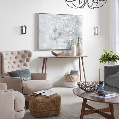 Brushed Nickel LED Sconce with Clear Stone Glass Shade