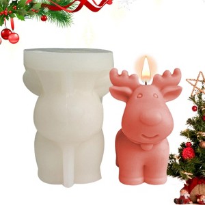 JDICTION 3D Christmas Candle Molds - Deer Silicone Molds: Candle, Bath Bomb, Chocolate & Cake Decor, Ideal for Christmas Party - 1 of 4