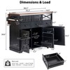 Lycvki 46.5'' Farmhouse Rolling Kitchen Cart with Drape of Beads and Drop Leaf - 4 of 4