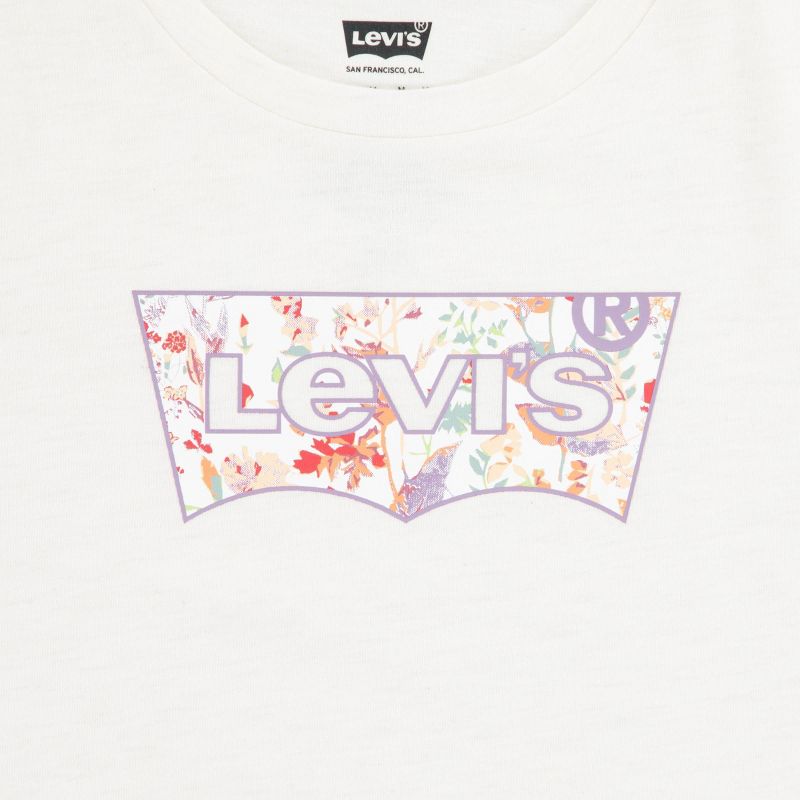 Levi's® Girls' Short Sleeve Batwing Graphic T-Shirt - Cream, 3 of 5