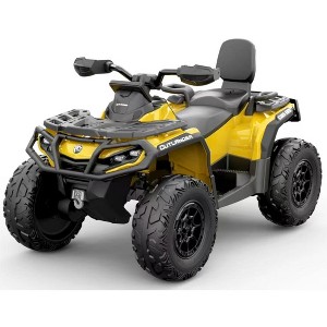24V Kids Ride On Car,2 Seater Licensed Can-Am Electric ATV Car for Kids,4 Wheeler 4WD Ride On Electric Toy Car,3 Speeds,Leather Seats - 1 of 4