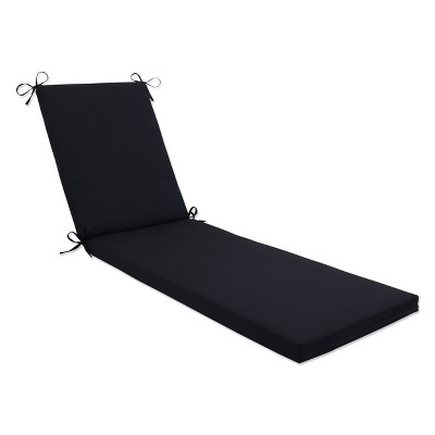 Indoor/Outdoor Fresco Black Chaise Lounge Cushion - Pillow Perfect