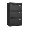 VASIP Filing Cabinet File Cabinet 3 Drawer, Blcak Locking Metal File Cabinets Three Drawer, Office Filing Cabinet with Lock Drawers - 2 of 4
