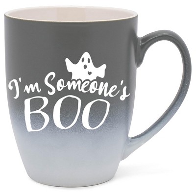 Elanze Designs I'm Someone's Boo Two Toned Ombre Matte Grey and White 12 ounce Ceramic Stoneware Coffee Cup Mug