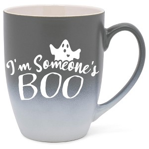 Elanze Designs I'm Someone's Boo Two Toned Ombre Matte Grey and White 12 ounce Ceramic Stoneware Coffee Cup Mug - 1 of 4