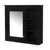 ChicFurnit Bathroom Storage Cabinet Wall Mounted Medicine Cabinet with Mirror and Three Open Shelves for Bathroom Use, Black, 33.86"*24.21"*6.69" - 2 of 4