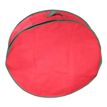 Northlight 36” Red and Green Christmas Wreath Storage Bag