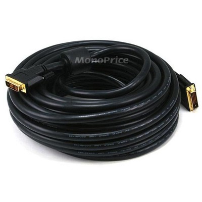 Monoprice 50ft 24AWG DVI-D to M1-D (P&D) Cable - Black