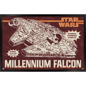Trends International Star Wars: New Vintage - Millennium Falcon Framed Wall Poster Prints - 1 of 4