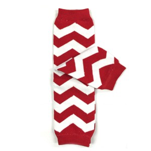 Wrapables Colorful Baby & Toddler Leg Warmers 2, Chevron Red and White - 1 of 2