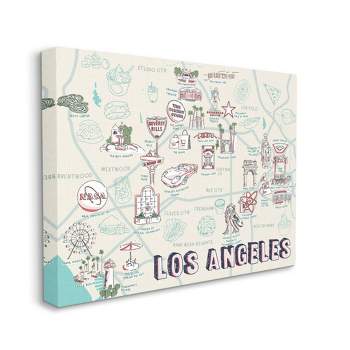 Stupell Industries Los Angeles California City Landmark Map Famous Destinations