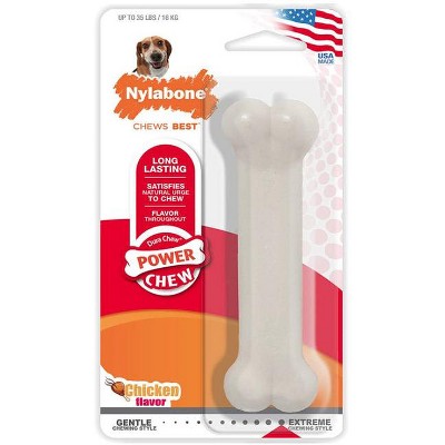 Nylabone Dura Chew Smooth Chicken Flavor White Dog Bone - Wolf