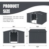 CAVINAS 8x10 FT Large Metal Outdoor Storage Shed,Heavy Duty Garden Shed with Sliding Doors and Air Vent,Durable Tool Shed for Sundries,Grey - 4 of 4