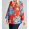 Women's Floral Bell Sleeve Top - PLUS - Oddi - 2 of 4