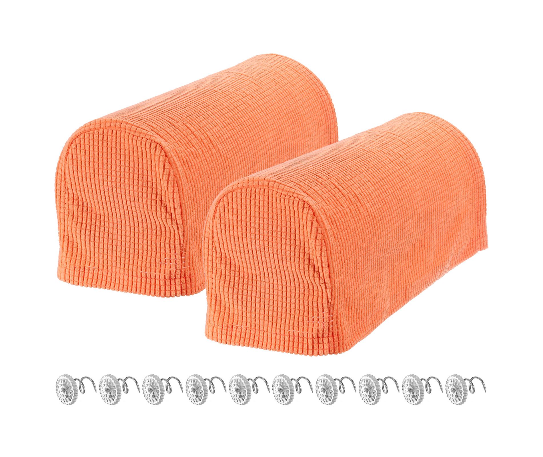 Unique Bargains Stretchy Anti-Slip Sofa Couch Armchair Covers with Pins 2 Pcs Orange