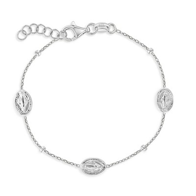 Girls' Miraculous Virgin Mary Medallion Bracelet Sterling Silver - In Season Jewelry