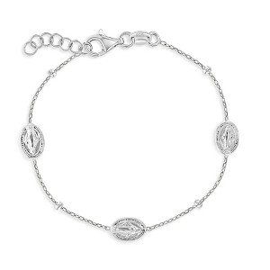 Girls' Miraculous Virgin Mary Medallion Bracelet Sterling Silver - In Season Jewelry - 1 of 4