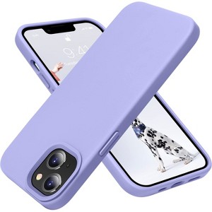 BONGEEK ompatible with iPhone 13 Mini Case,Liquid Silicone Slim Protective Shockproof Phone Case Cover with Anti-Scratch Microfiber -Light Purple - 1 of 4