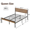 Jojoka Modern Queen Bed Frame with Wood Headboard and Footboard, Metal Platform, Heavy Duty Support, No Box Spring, Noise Free,  Easy Assembly - 2 of 4