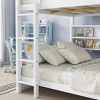 Sapphtopaz Wood Queen Size Bunk Bed with Charge Station&Built-in Storage Cabinet,Bed Frame with Ladder&Guardrail,Space-Saving Bed for Kids&Teen - 4 of 4