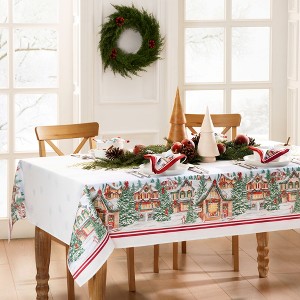 Elrene Storybook Christmas Village Holiday Tablecloth - Elrene Home Fashions - 1 of 3