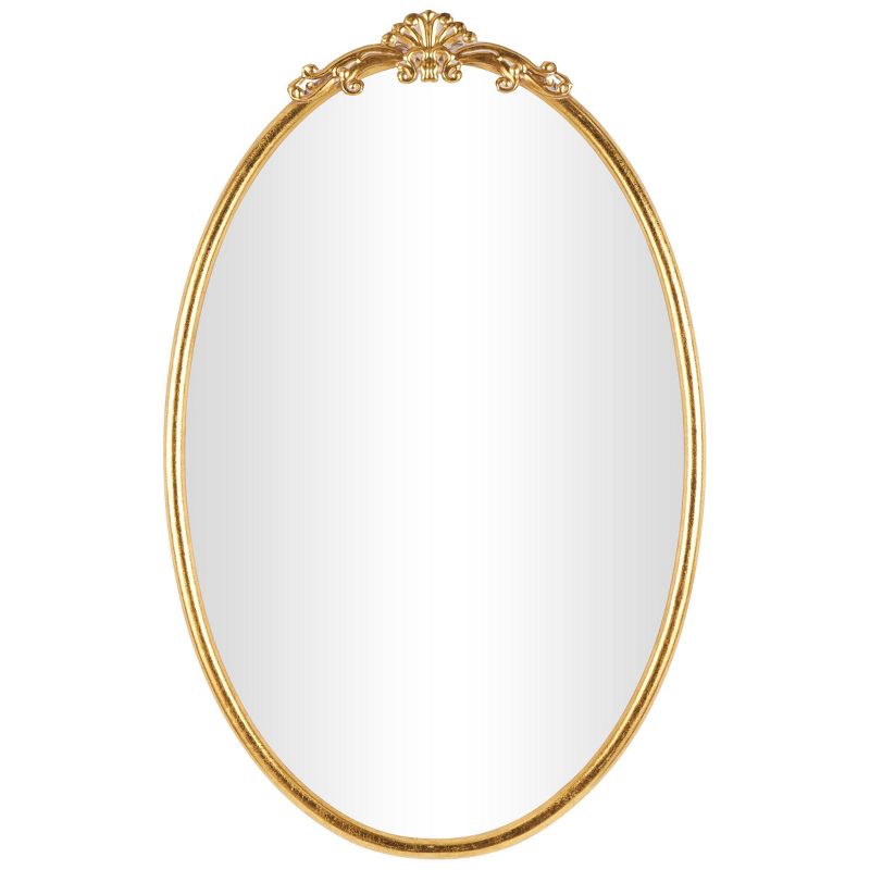 Olivia &#38; May 38&#34;x24&#34; Metal Ornate Baroque Oval Wall Mirror Gold, 1 of 8
