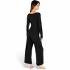 Anna-Kaci Women's Wide-Leg Lounge Set with Elastic Waist and Drawstring Closure- Black,Small - 4 of 4