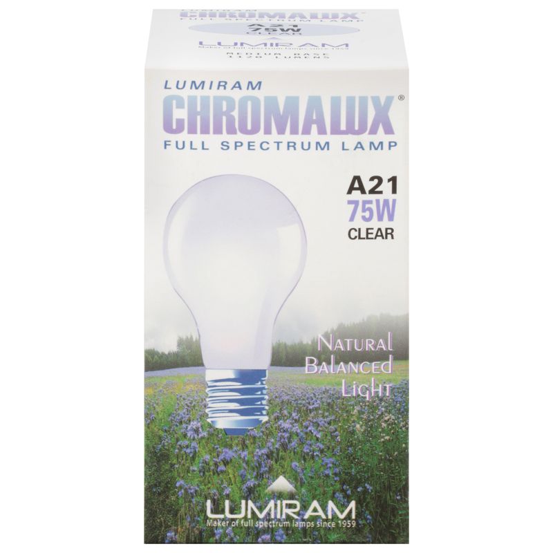 Lumiram Chromalux Full Spectrum Lamp Light Bulb 75W Clear - 1 ct, 1 of 3