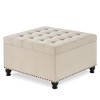 NicBex Square Storage Ottoman, Upholstered Button-Tufted Coffee Table with Nailhead Trim for Living Room, Bedroom & Office PU Leather - 2 of 4