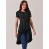 Seta T Women's Round Neck Tie Waist Asymmetrical Irregular Hem Short Sleeve Tops - 3 of 4