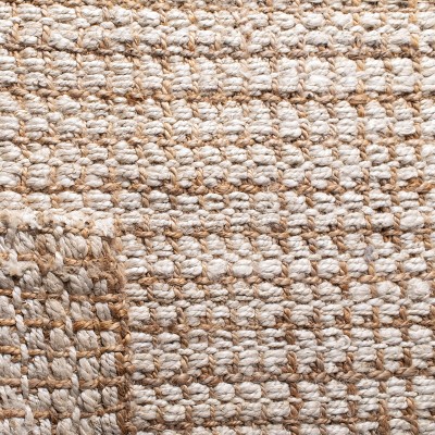 Ivory and Light Brown Hand-Knotted Jute Area Rug 5' x 8'