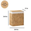 Kumasinova Water Hyacinth Woven Laundry Hamper with Removable Liner,Rectangular Natural Dirty Clothes Basket,127L Capacity,20.9"L x 15"W x 24.8"H - 3 of 4