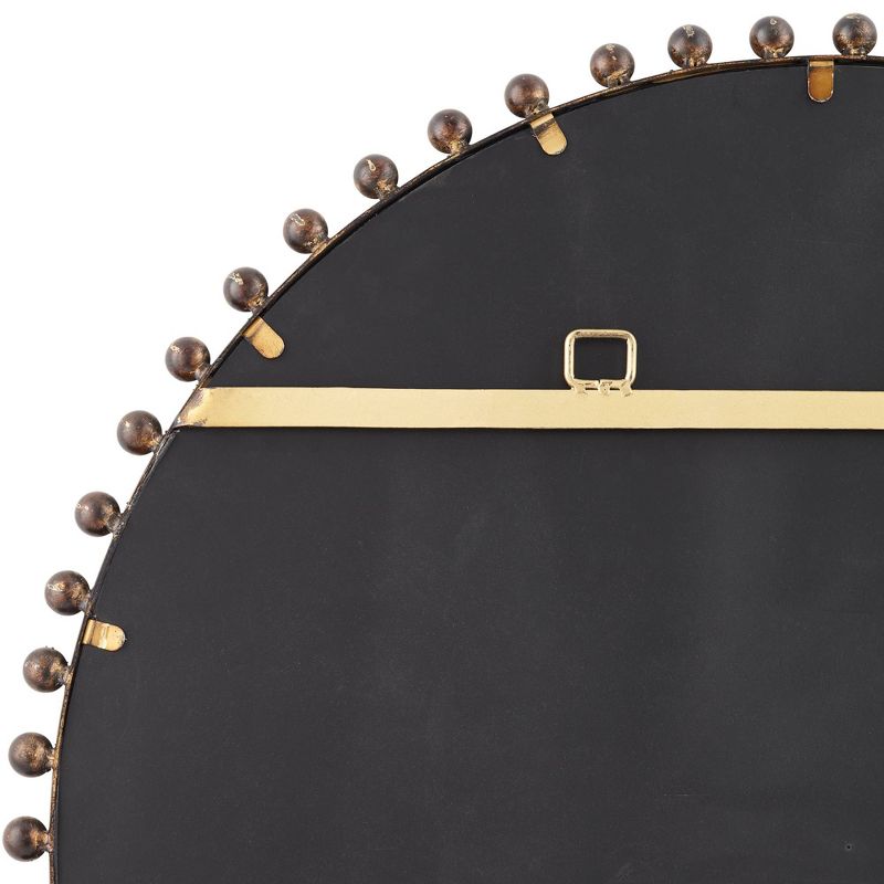 Uttermost Round Vanity Decorative Wall Mirror Rustic Beveled Glass Dark Bronze Beaded Iron Frame 32" Wide for Bathroom Living Room, 4 of 8