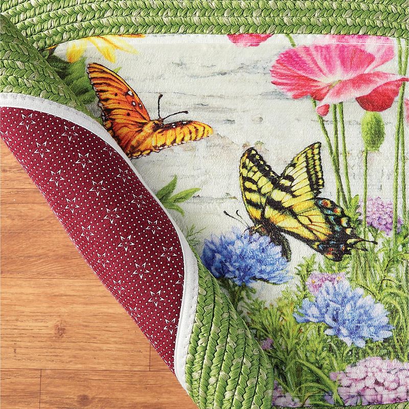 Collections Etc Butterfly Garden Braided Accent Rug by Dona Gelsinger 18X30, 3 of 5