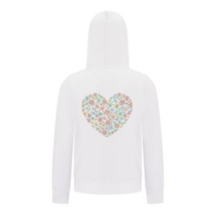 Everyday Kids Floral Heart Girls Zip Up Hoodie – Pastel Flower & Butterfly Graphic Sweatshirt - 1 of 4
