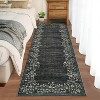 Washable Rugs for Living Room Modern Floral Area Rug Indoor Farmhouse Bordered Rug - 3 of 4
