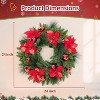 Pre-Lit Frosted Christmas Wreath Set of 6, Christmas Decoration with Pine Cones, Holly Berries - 2 of 4