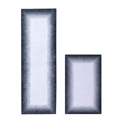 Torrent Collection 2 Piece 100% Soft Cotton Tufted Weave Bath Rug Set, Ombre Pattern, Super Soft & Absorbent, Machine Washable Bathroom Mats