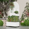 PexFix 72 in. H x 35 in. W White Metal Arch Wall Planter Box with Trellis for Climbing Plants - 2 of 4
