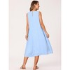 INSPIRE CHIC Women's Linen Sleeveless Crew Neck Shift with Pockets Casual Midi Dress - 4 of 4