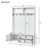 PAGED Freestanding Coat Racks with Storage Cabinet and 2 Large Drawers,Hall Tree with 5 Hooks,Entryway Furniture for Hanging Clothes - 3 of 4